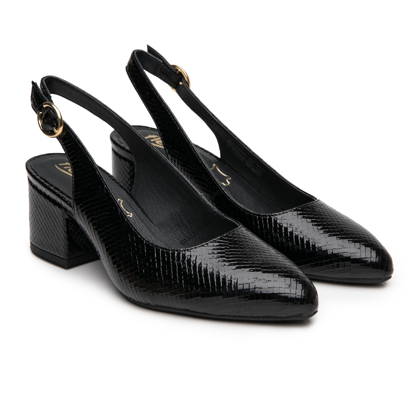 Zapatilla de Punta Tacón Medio Para Mujer Flexi 137503 Negro