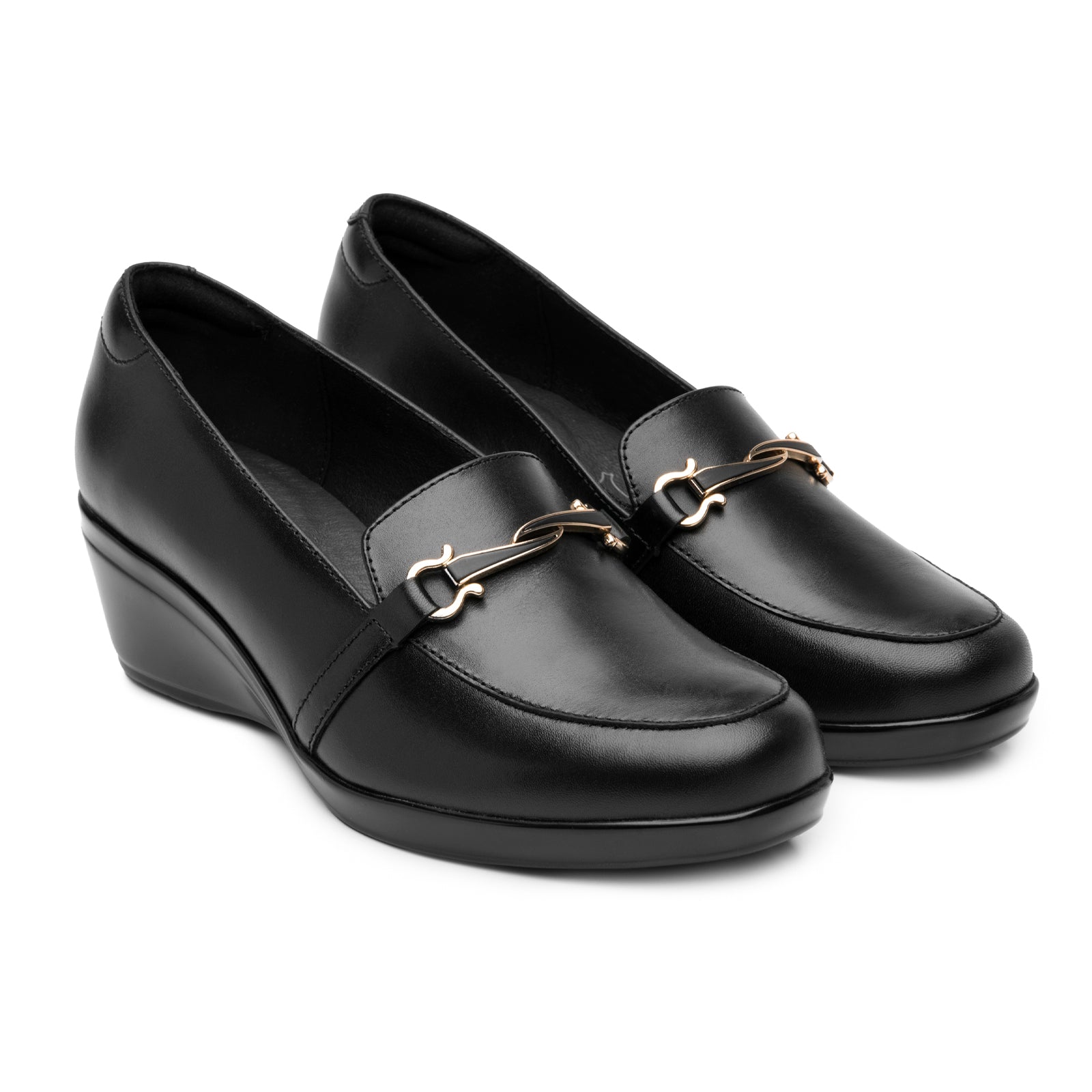 Zapato Mocasín Confort Tacón Cuña Para Dama Flexi 45233 Negro
