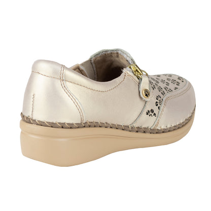 Zapato Mocasín Slip Casual On Para Dama Lobo Solo 4732 Platino