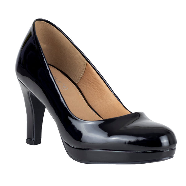 Zapatilla Clásica Dama Lady Paulina Amaya 23101 Negro Charol