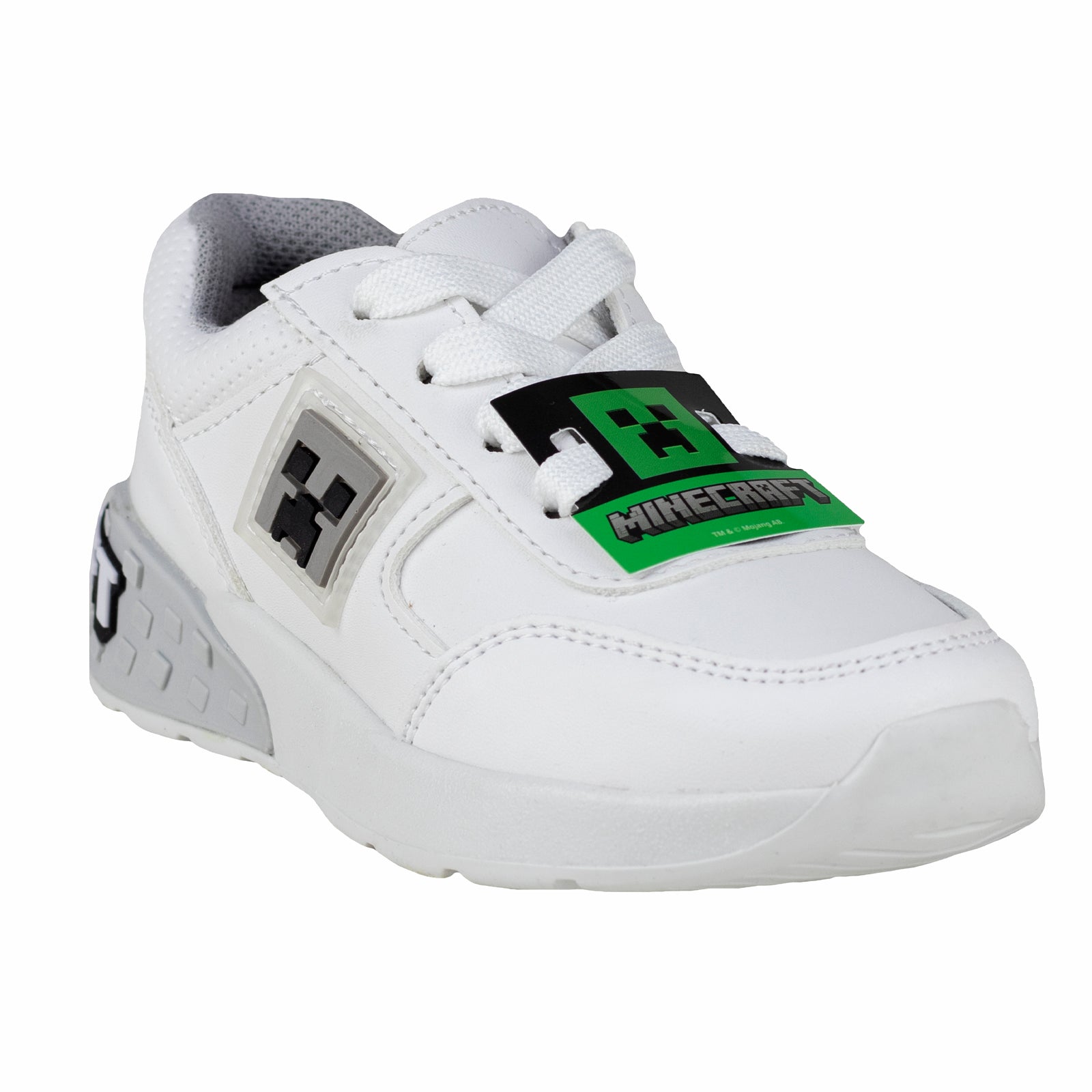 Tenis Choclo Casual Para Niño Creeper Minecraft Yuyin MI3011 Blanco