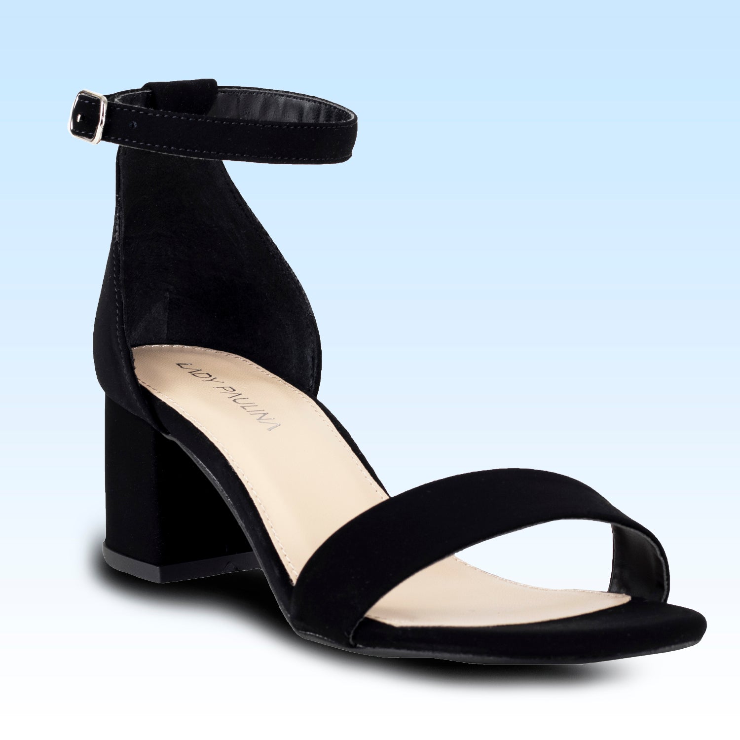 Sandalia De Tacón Dama Lady Paulina Almendra 21216 Negro