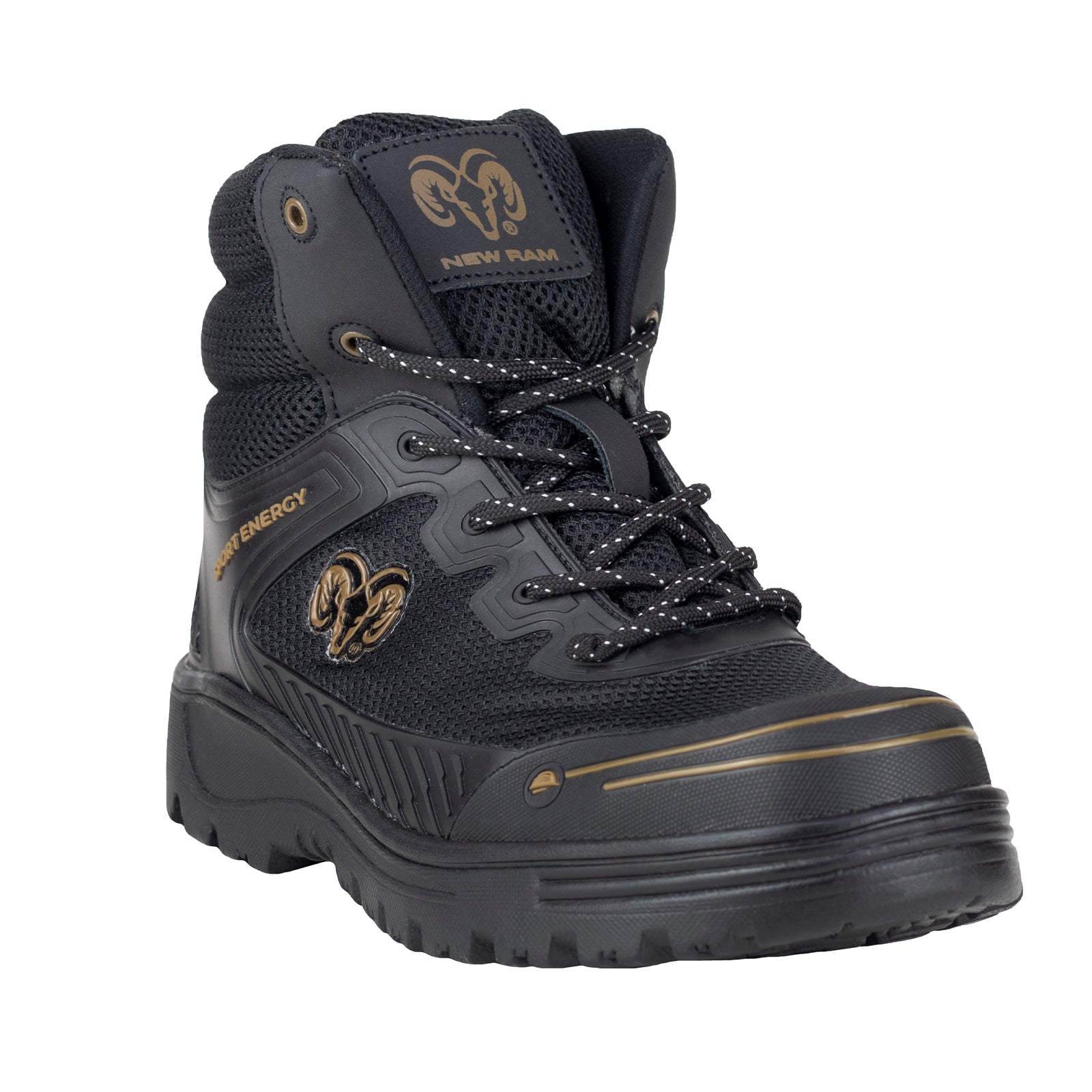 Bota de Seguridad Casco Acero Para Caballero New Ram 9619 Negro Coyote
