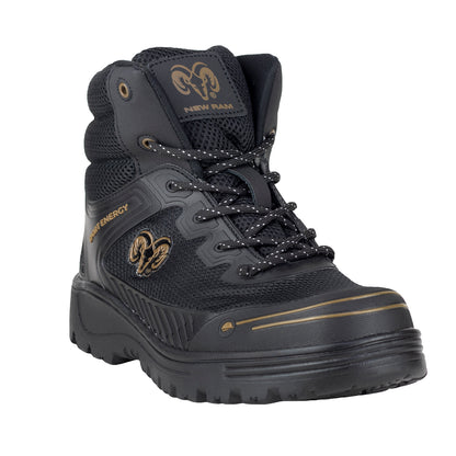 Bota de Seguridad Casco Acero Para Caballero New Ram 9619 Negro Coyote