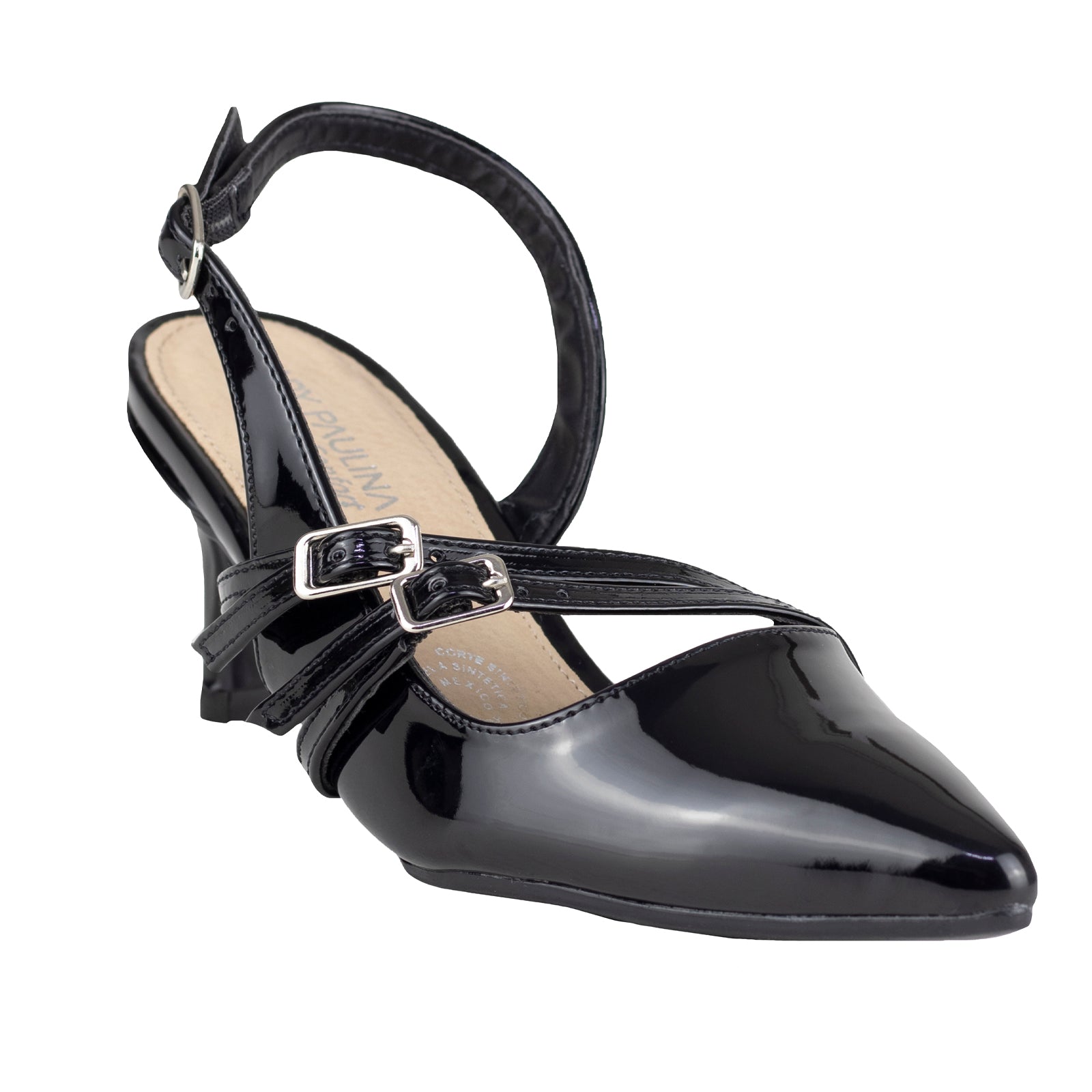 Zapatilla Destalonada Para Dama Lady Paulina 35503 Charol Negro