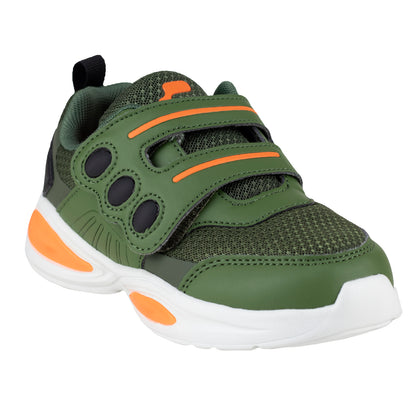 Tenis Con Luces Para Niño Charly 1079231 Olivo Naranja