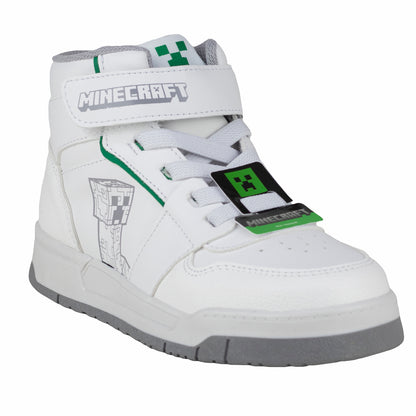Tenis de Bota Escolar Casual Para Niño Minecraft Yuyin 5261 Blanco