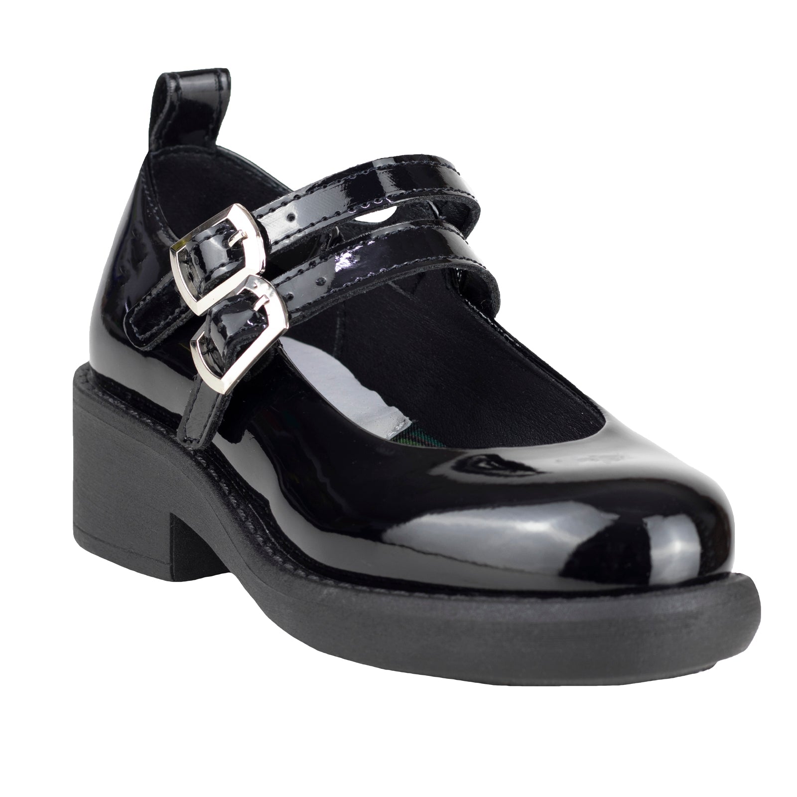 Zapato Doble Hebilla Escolar Para Niña Chabelo C237-A Charol Negro 22-26
