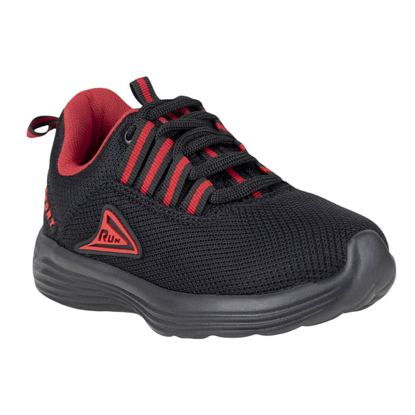 Tenis Deportivo Para Niño Run Premium 380 Negro Rojo