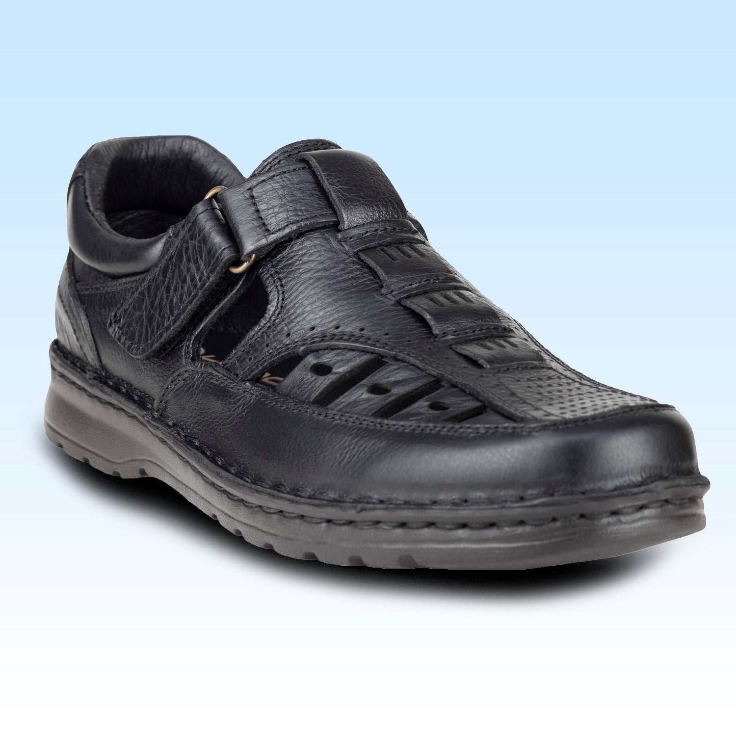 Sandalia Casual Caballero Lobo Solo Duval 9654 Tumbled Negro