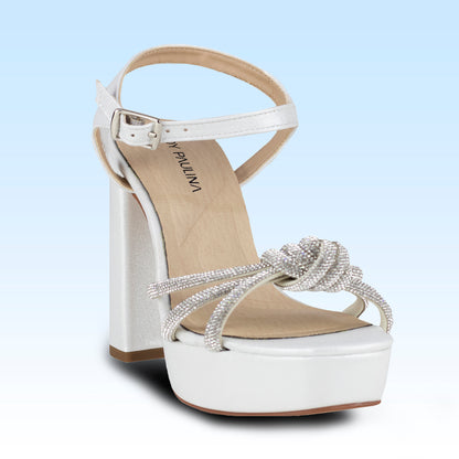 Sandalia Con Tacón Para Dama Lady Paulina 17343 Plata