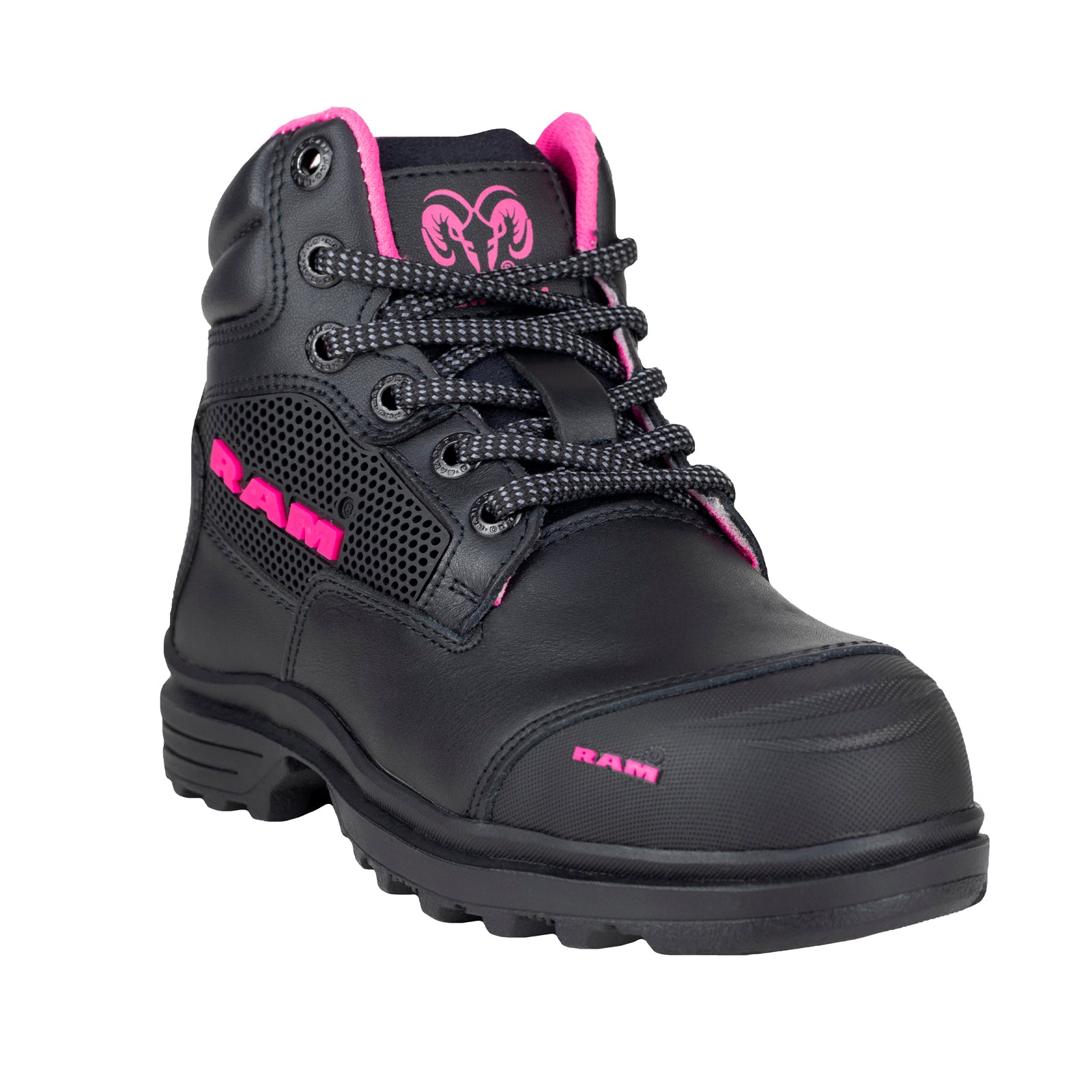 Bota Industrial Casco de Acero Para Mujer Ram 9403 Negro Fiusha