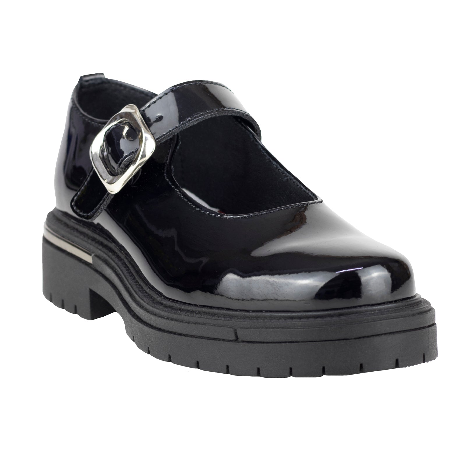 Zapato Tacón Escolar Para Niña Chabelo C980-A Charol Negro 22-26