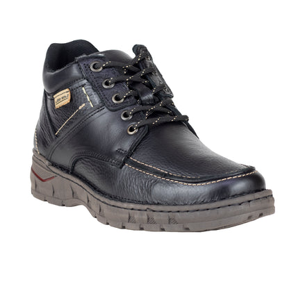 Bota Casual De Piel Tejido a Mano Para Caballero Lobo Solo 9098 Negro