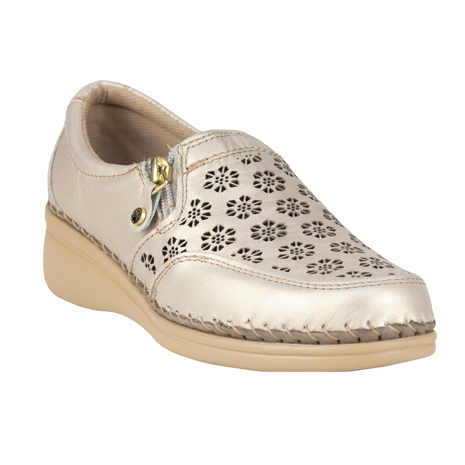 Zapato Mocasín Slip Casual On Para Dama Lobo Solo 4732 Platino