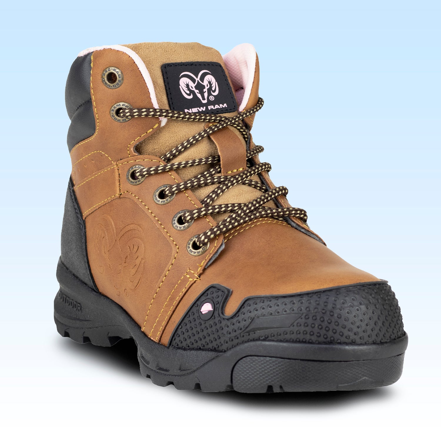 Bota Industrial Para Dama Casco Poliamida New RAM 9253DA Avellana Rosa