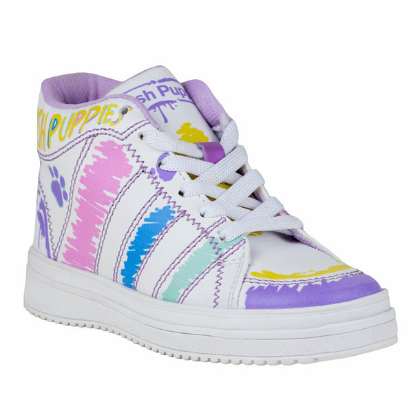 Tenis Casual Niña Hush Puppies 1563 Blanco Crayola 22-26