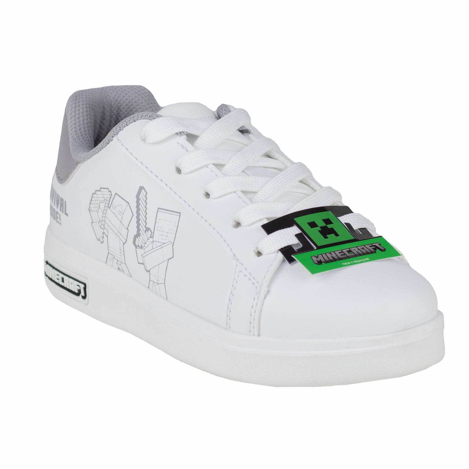 Tenis Choclo Escolar Para Niño Minecraft Creeper Yuyin MI5231 Blanco
