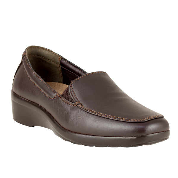 Mocasín Casual Dama Verde Tabaco Anely 7264 Café