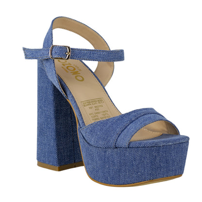 Sandalia de Tacón Dama Capa de Ozono 652702 Azul Mezclilla