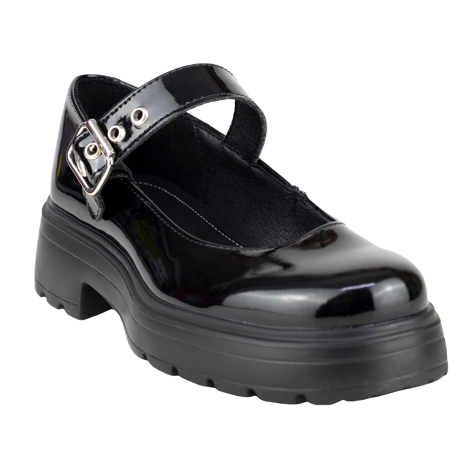 Zapato Escolar Para Niña Green Love 94111 Charol Negro 22-26