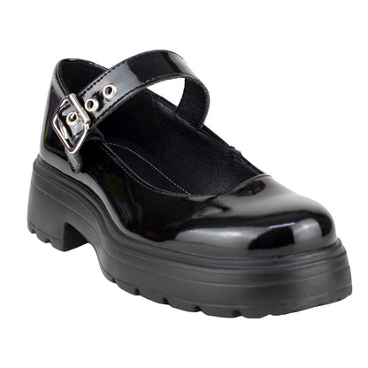 Zapato Escolar Para Niña Green Love 94111 Charol Negro 22-26