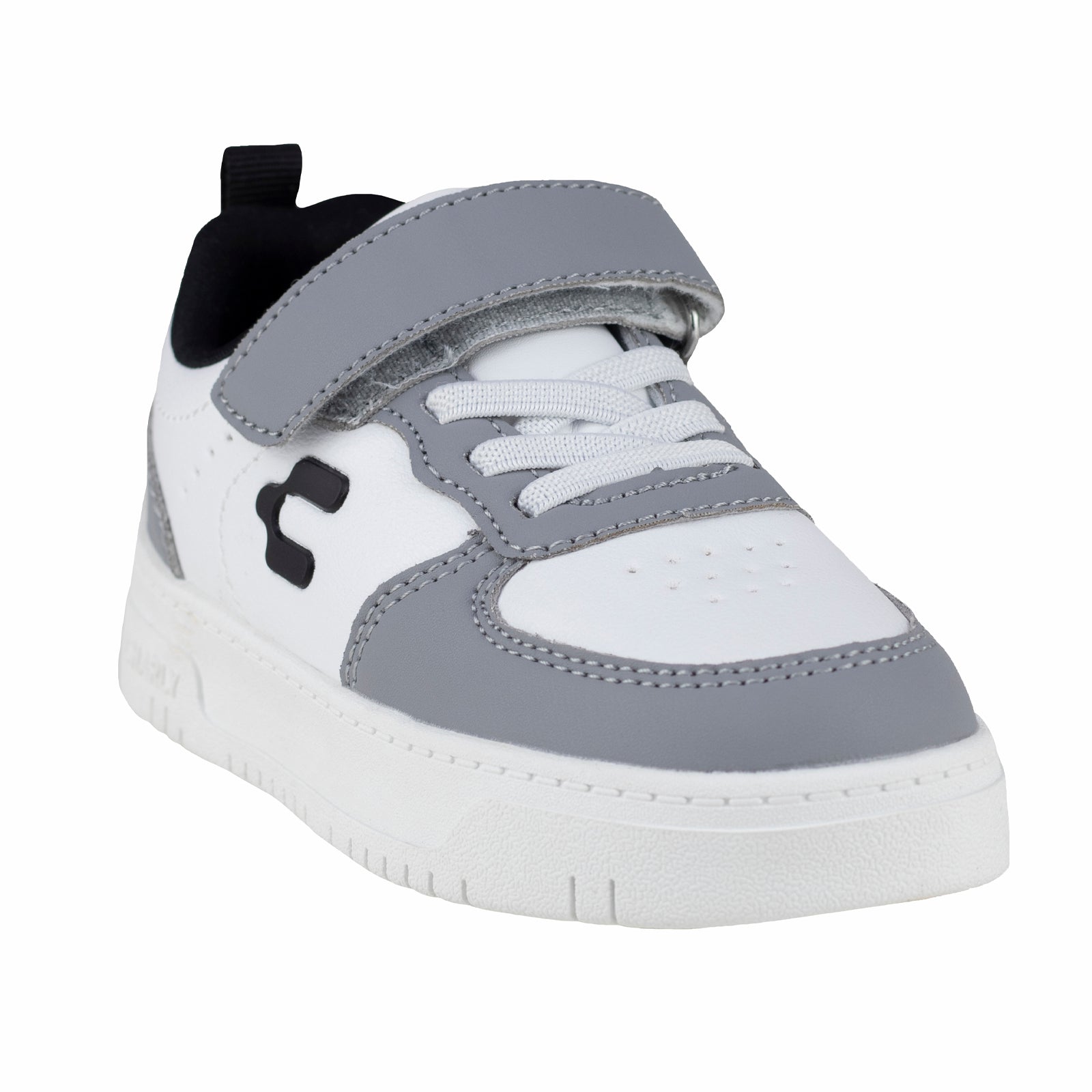 Tenis Choclo Casual Para niño Charly 1065383 Blanco Gris
