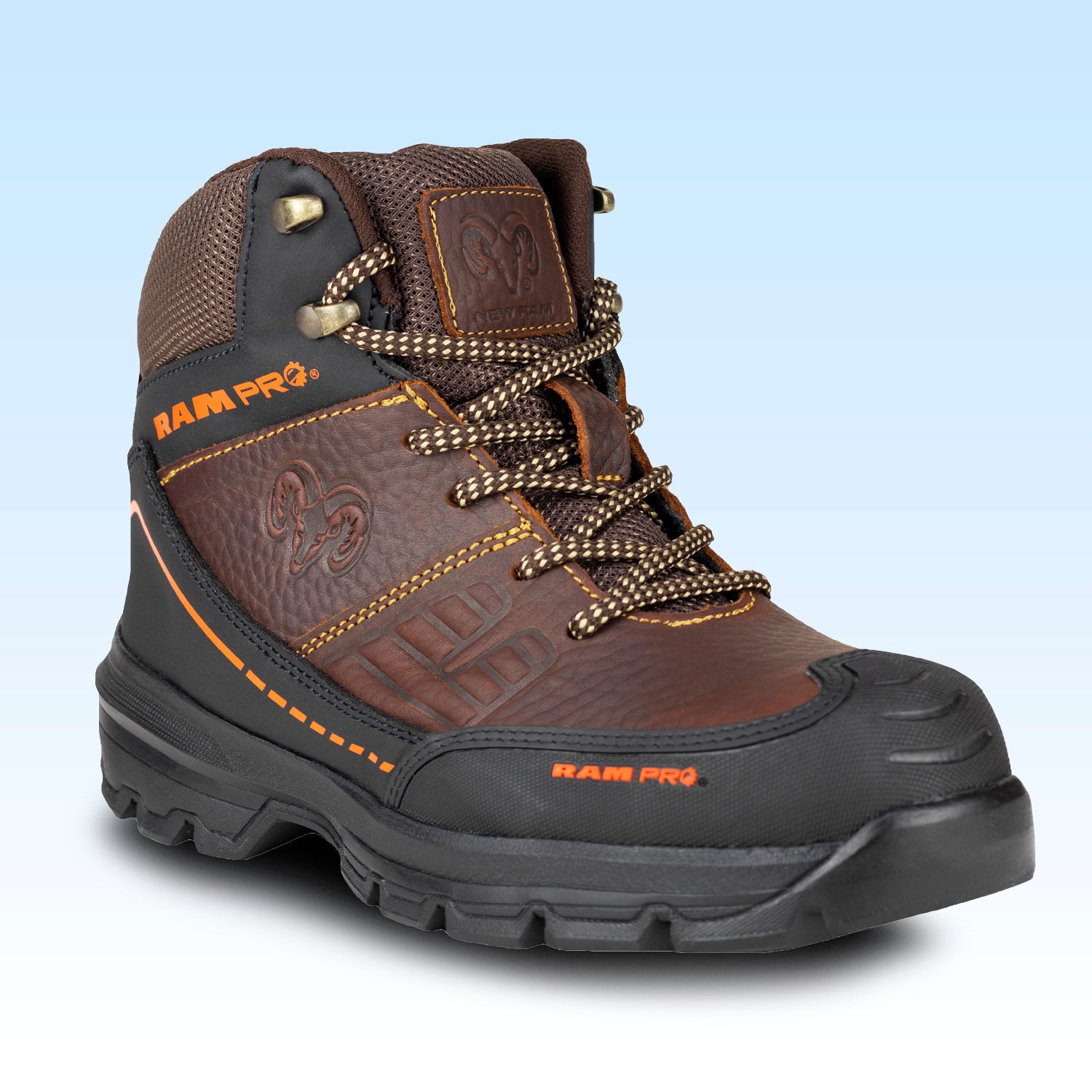 Bota Seguridad Para Hombre Casco Poliamida New Ram 9415 Café