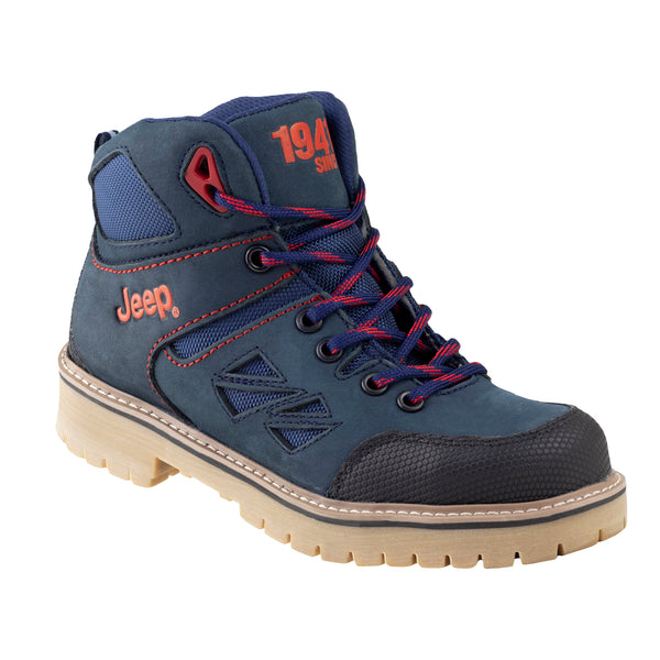 Bota Industrial Para Dama Jeep 10755 Marino Rojo