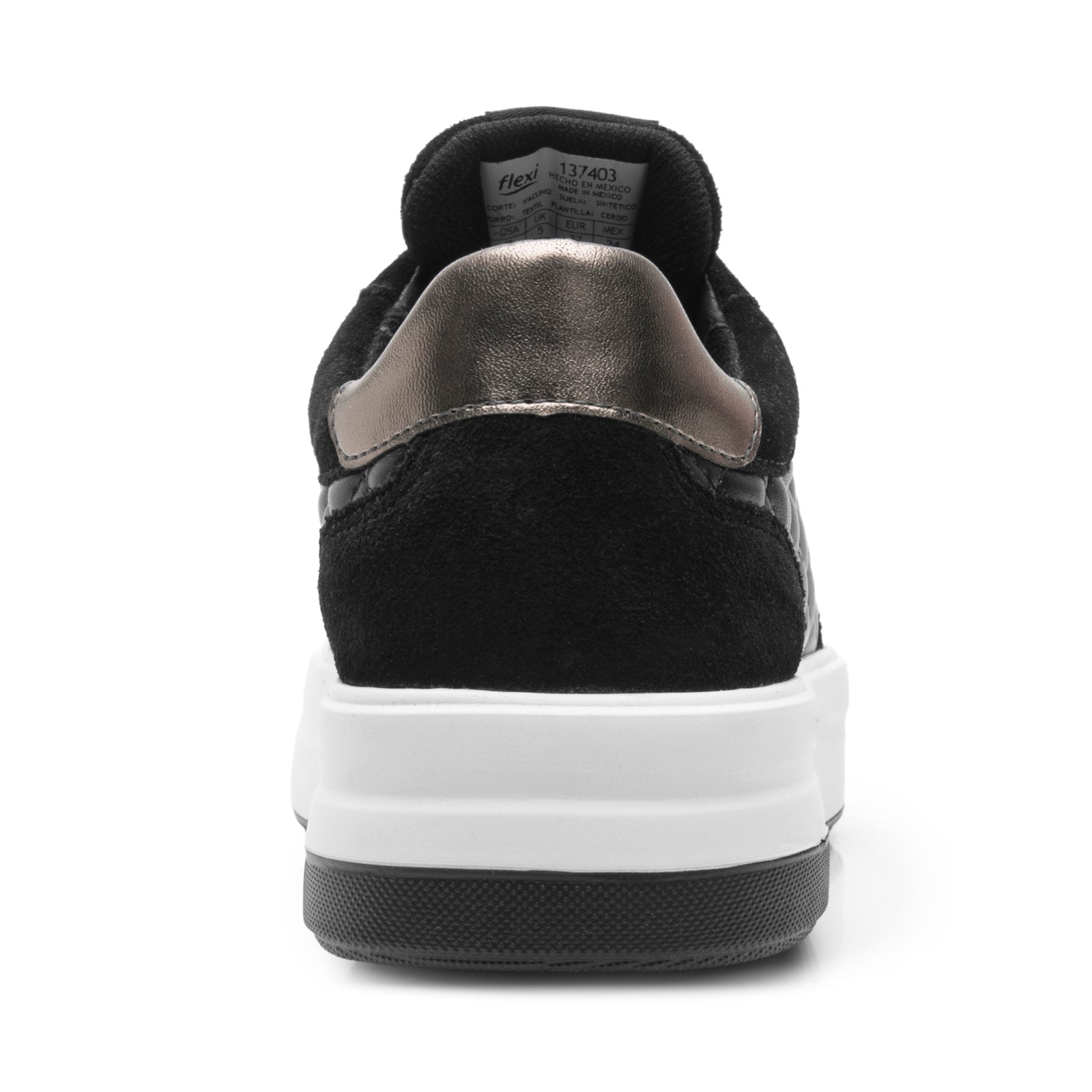 Tenis Confort Casual Plataforma 4.5 Para Dama Flexi 137403 Negro