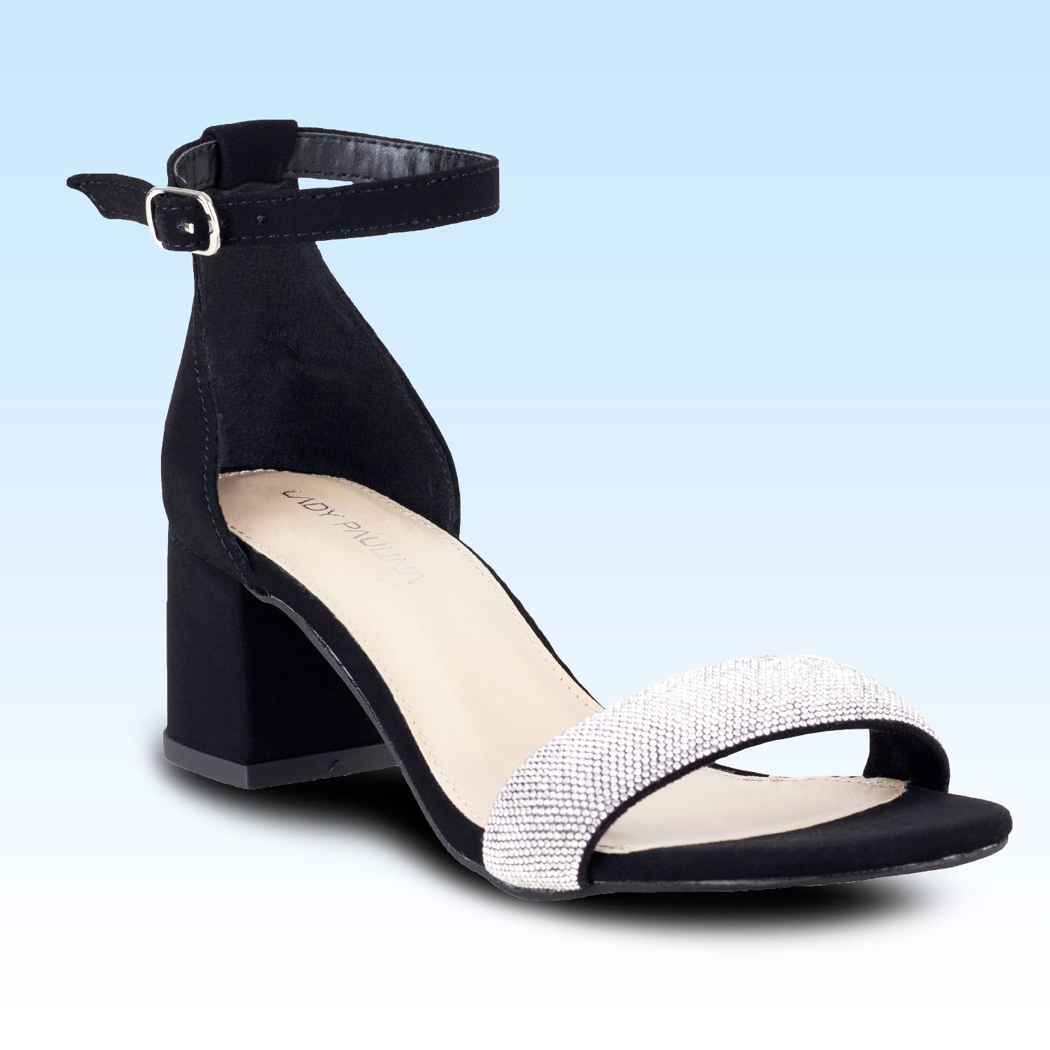 Sandalia de Tacón Dama Lady Paulina Almendra 21217 Negro