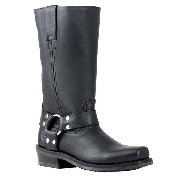 Bota Vaquera Caballero Siete Leguas Biker 1801-N Negro Suela De Cuero