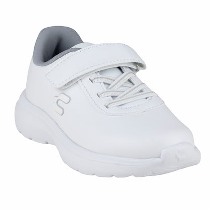 Tenis Escolar Para Niña Niño Charly 1065377 Blanco Gris