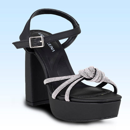 Sandalia Con Tacón Para Dama Lady Paulina 17343 Negro