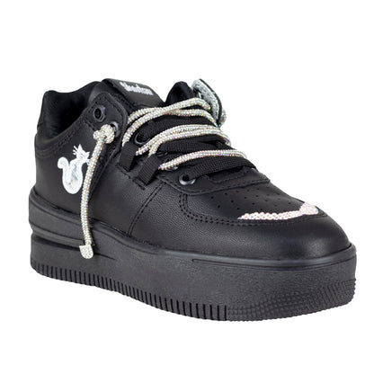 Tenis Negro Mujer Plataforma Urbano Shadow 2084