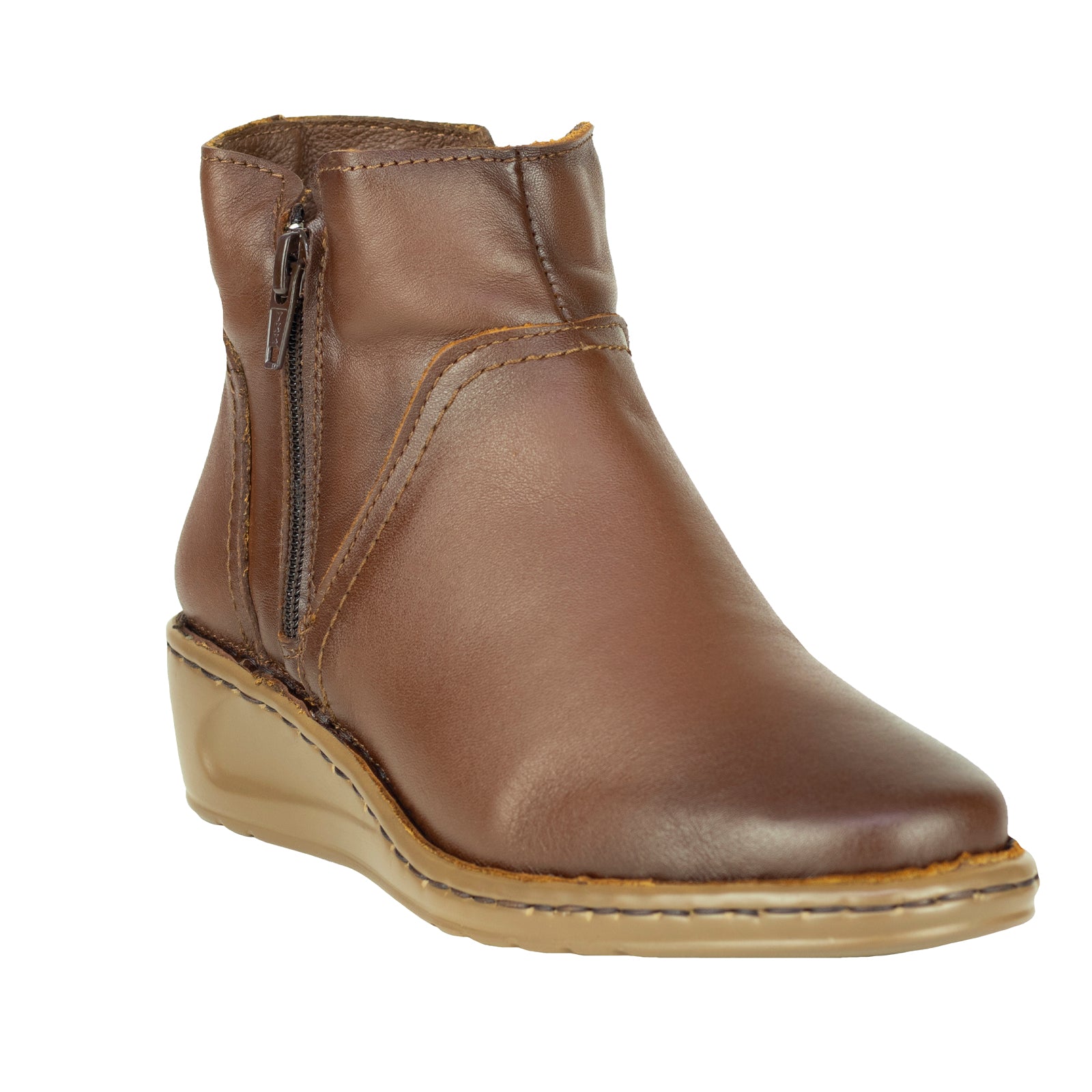 Botín Elegante Casual Tejidos Para Dama Lobo Solo 4845 Caoba