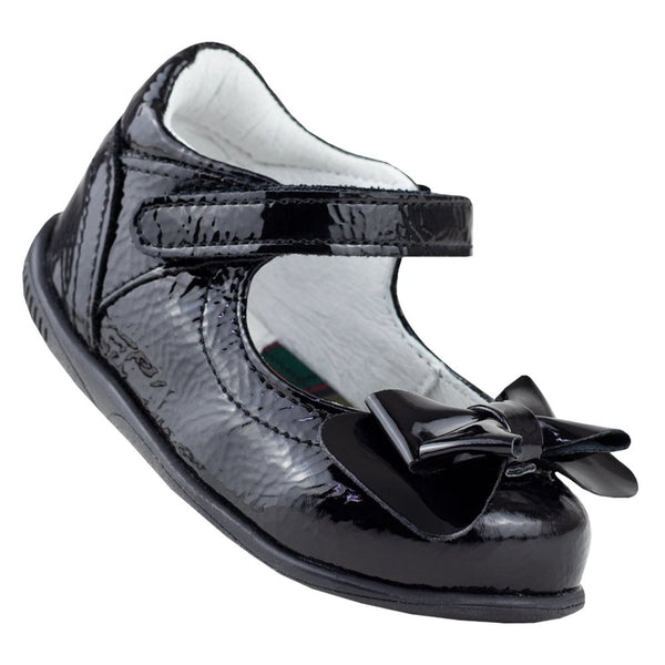 Zapato De Charol Para Niña Chabelo Moño Clasico C79-D Negro