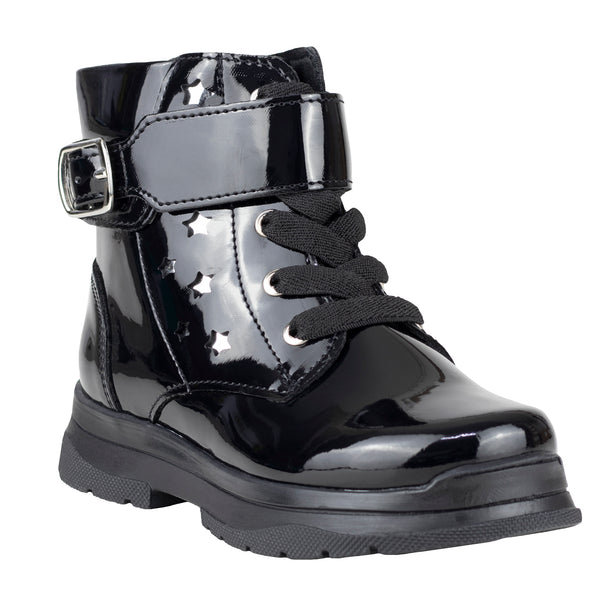 Bota de Charol Para Niña Karsten 50009-1B Negro 18-21