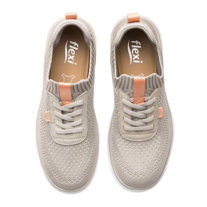 Tenis Running Casual Confort Para Dama 125616 Beige