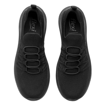 Tenis Sneaker Tejido Confort Para Dama Flexi 141202 Negro