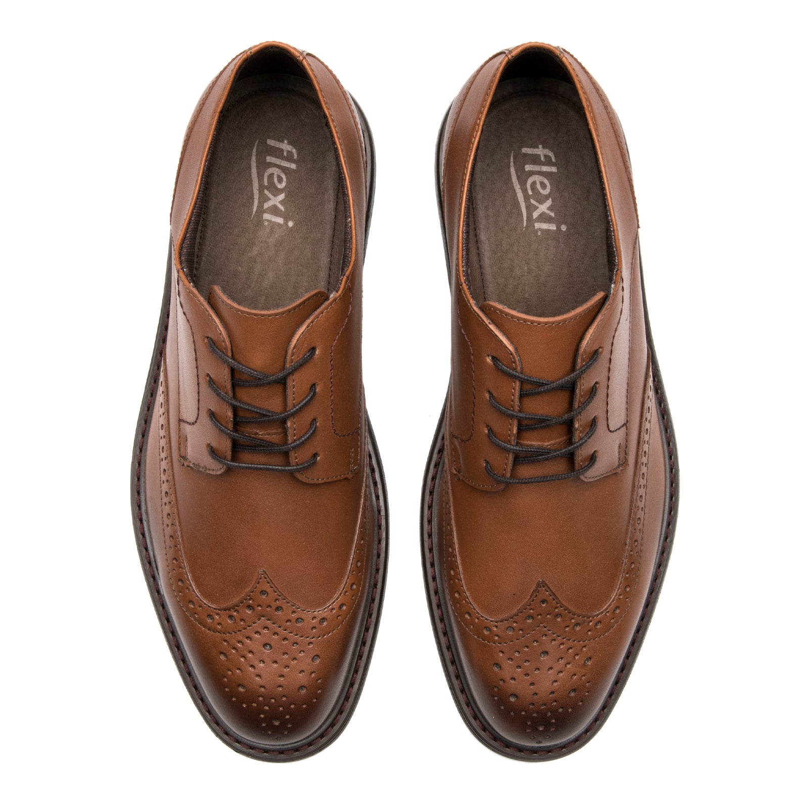 Zapato Derby Formal Casual Para Caballero Flexi 419407 Tan