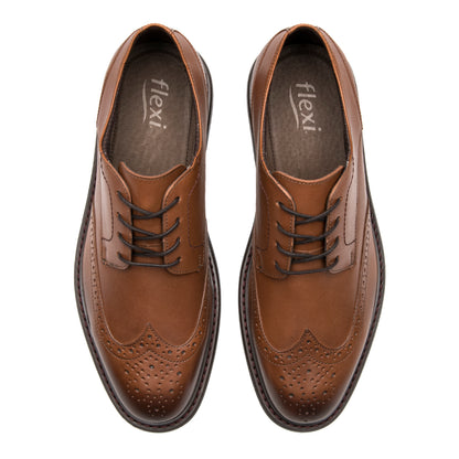 Zapato Derby Formal Casual Para Caballero Flexi 419407 Tan