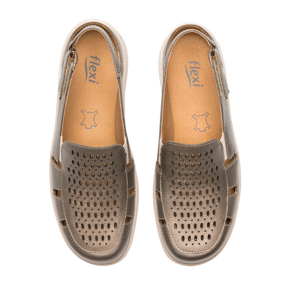 Sandalia Huarache Confort Casual Para Dama Flexi 128706 Antimonio