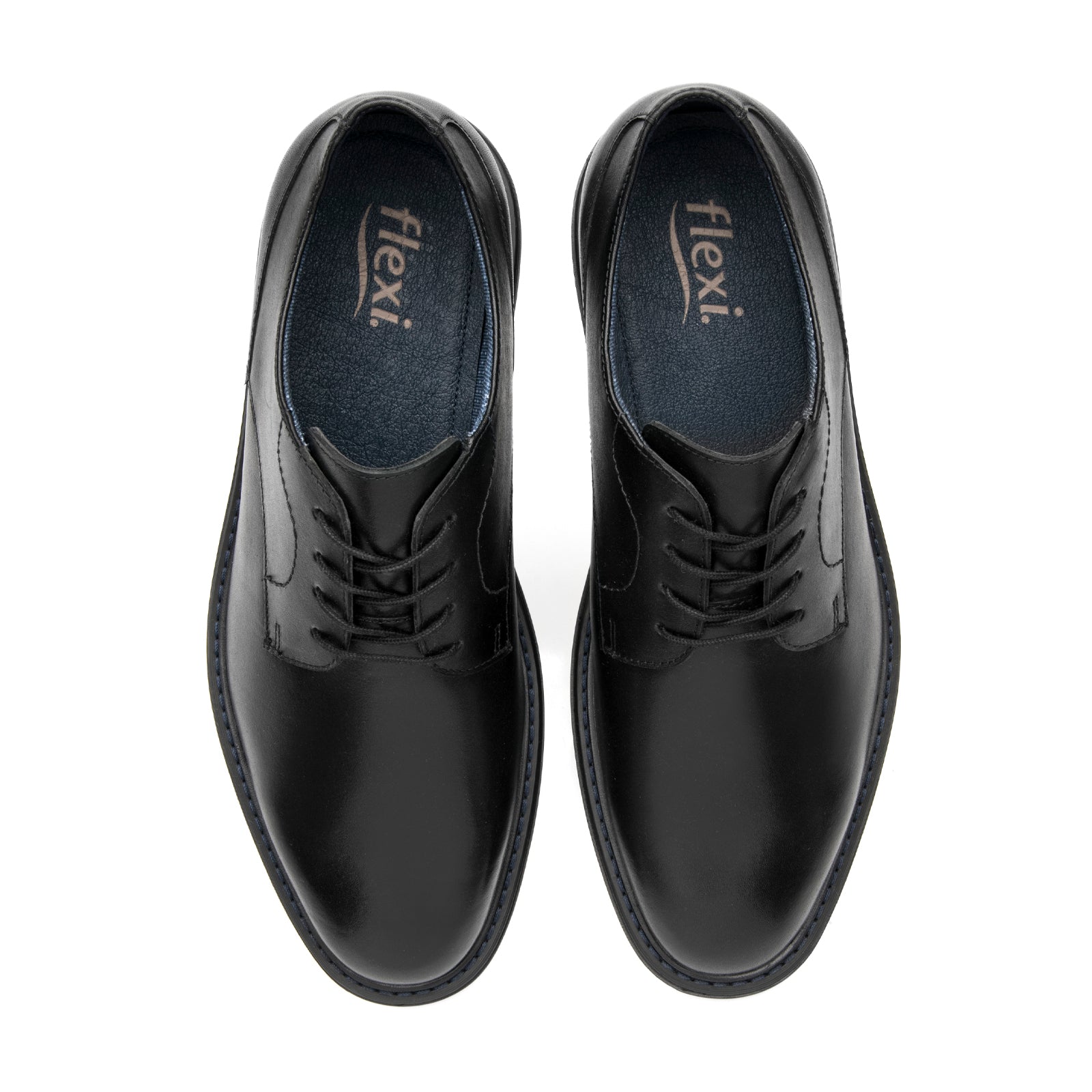 Zapato Derby Vestir Casual Para Caballero Flexi 419405 Negro