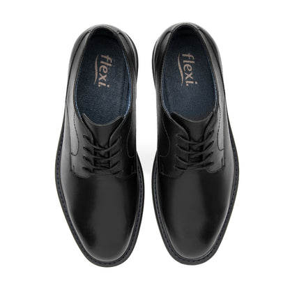 Zapato Derby Vestir Casual Para Caballero Flexi 419405 Negro