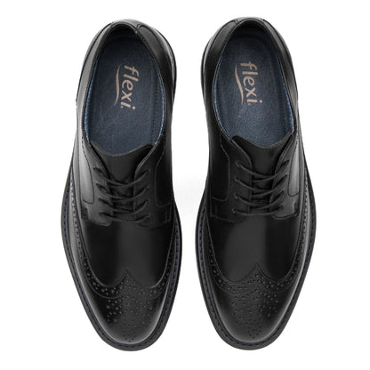Zapato Derby Formal Casual Para Caballero Flexi 419407 Negro