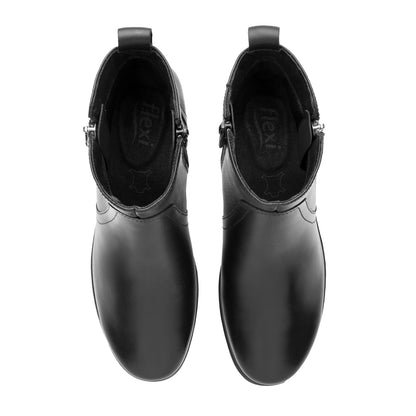 Botín Casual Tacón Cuña Para Dama Flexi 104827 Negro