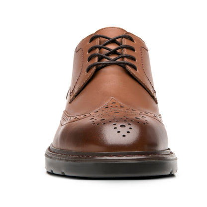 Zapato Derby Formal Casual Para Caballero Flexi 419407 Tan