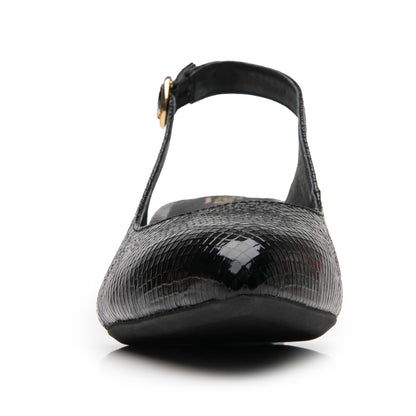 Zapatilla de Punta Tacón Medio Para Mujer Flexi 137503 Negro