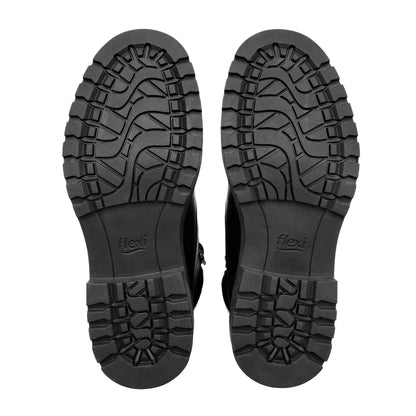 Bota Estilo Militar Con Cierre Lateral Casual Para Dama Flexi 37826 Negro